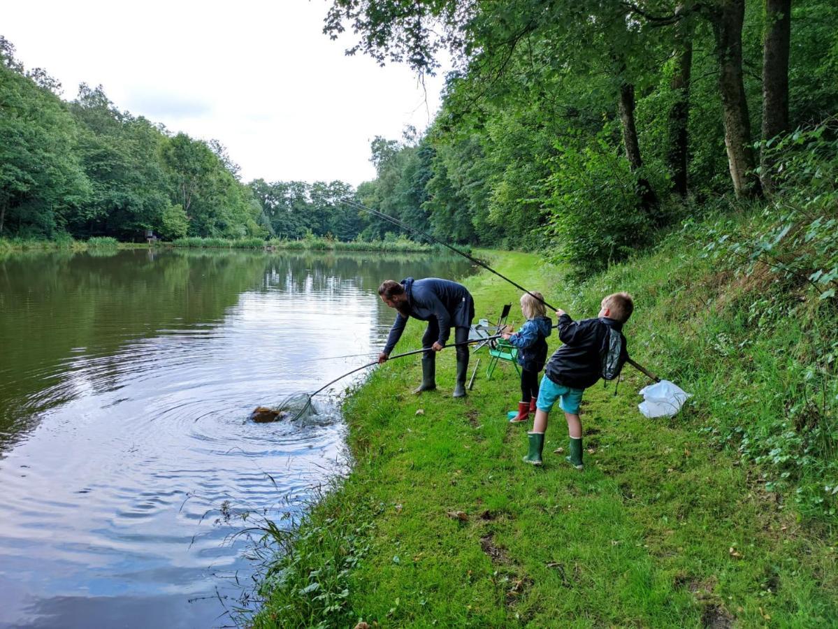 Deux étangs poissonneux au milieu des bois avec gîte moderne, la halte des deux lacs Rosée Extérieur photo